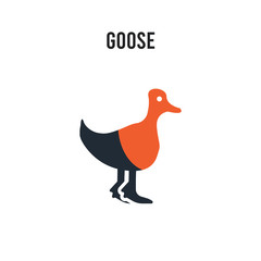 Goose vector icon on white background. Red and black colored Goose icon. Simple element illustration sign symbol EPS