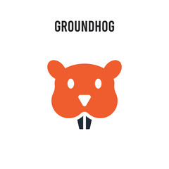 Groundhog vector icon on white background. Red and black colored Groundhog icon. Simple element illustration sign symbol EPS