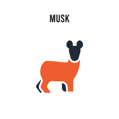 Musk vector icon on white background. Red and black colored Musk icon. Simple element illustration sign symbol EPS
