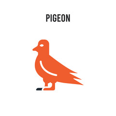 Pigeon vector icon on white background. Red and black colored Pigeon icon. Simple element illustration sign symbol EPS