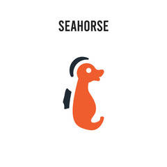 Seahorse vector icon on white background. Red and black colored Seahorse icon. Simple element illustration sign symbol EPS