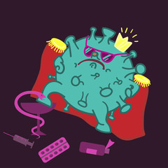 This virus imagines itself to be the winner of the Medicine. Vector.