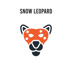 Snow leopard vector icon on white background. Red and black colored Snow leopard icon. Simple element illustration sign symbol EPS