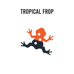 Tropical Frop vector icon on white background. Red and black colored Tropical Frop icon. Simple element illustration sign symbol EPS
