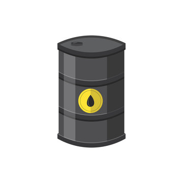 Oil drum container. barrel illustration design elements. flat icon