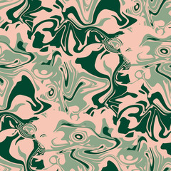 seamless pattern with colored stains, water, liquid acrylic Vector. pink and green color