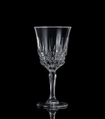 crystal glass on a black background