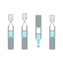 artificial tear lubricant eye drop container vector  (four steps to use)