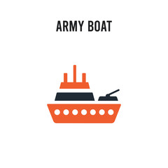 Obraz premium army boat vector icon on white background. Red and black colored army boat icon. Simple element illustration sign symbol EPS