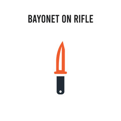 Bayonet On Rifle vector icon on white background. Red and black colored Bayonet On Rifle icon. Simple element illustration sign symbol EPS