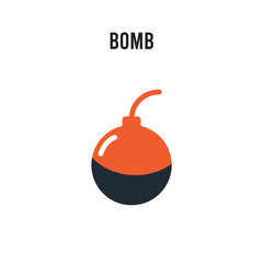 Bomb vector icon on white background. Red and black colored Bomb icon. Simple element illustration sign symbol EPS