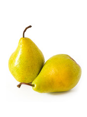 yellow pears on a white background