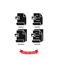 Fototapeta premium JPEG file icon in trendy flat style, file icon, document icon
