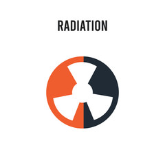 radiation vector icon on white background. Red and black colored radiation icon. Simple element illustration sign symbol EPS