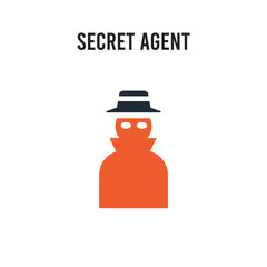 secret agent vector icon on white background. Red and black colored secret agent icon. Simple element illustration sign symbol EPS