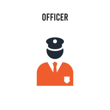 officer vector icon on white background. Red and black colored officer icon. Simple element illustration sign symbol EPS