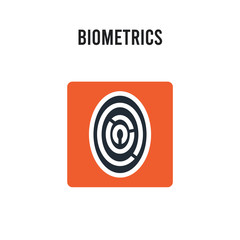 Biometrics vector icon on white background. Red and black colored Biometrics icon. Simple element illustration sign symbol EPS