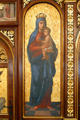 Virgin and Child, detail of Iconostasis in Greek Catholic Co-cathedral of Saints Cyril and...