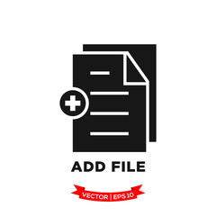 Fototapeta na wymiar add file icon in trendy flat style, file icon