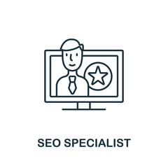 Seo Specialist icon from seo collection. Simple line Seo Specialist icon for templates, web design and infographics