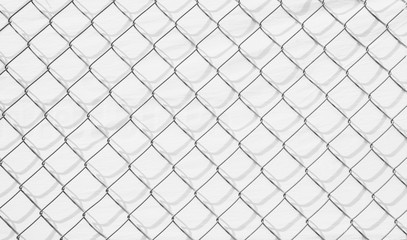 Wire mesh and shadow on white wall background