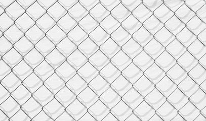 Fototapeta premium Wire mesh and shadow on white wall background