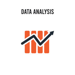 Data analysis vector icon on white background. Red and black colored Data analysis icon. Simple element illustration sign symbol EPS