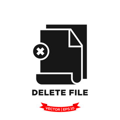 deleted file icon in trendy flat style, file icon, document vector icon