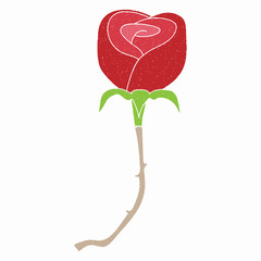 rose vector design. digital hand drawn style. grain texture
