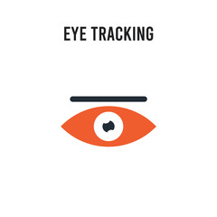 Eye tracking vector icon on white background. Red and black colored Eye tracking icon. Simple element illustration sign symbol EPS