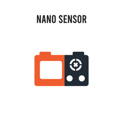 Nano sensor vector icon on white background. Red and black colored Nano sensor icon. Simple element illustration sign symbol EPS