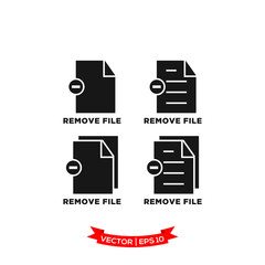 remove file icon in trendy flat style, file icon, document vector icon