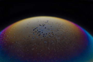 Macro photography of a soap bubble