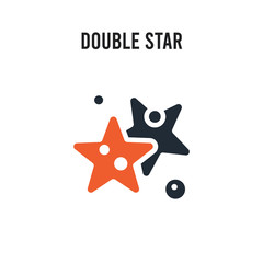 Double Star vector icon on white background. Red and black colored Double Star icon. Simple element illustration sign symbol EPS