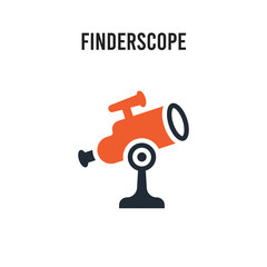 Finderscope vector icon on white background. Red and black colored Finderscope icon. Simple element illustration sign symbol EPS