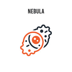 Nebula vector icon on white background. Red and black colored Nebula icon. Simple element illustration sign symbol EPS