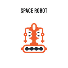 Space robot vector icon on white background. Red and black colored Space robot icon. Simple element illustration sign symbol EPS