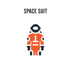 Space suit vector icon on white background. Red and black colored Space suit icon. Simple element illustration sign symbol EPS