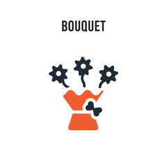 Bouquet vector icon on white background. Red and black colored Bouquet icon. Simple element illustration sign symbol EPS