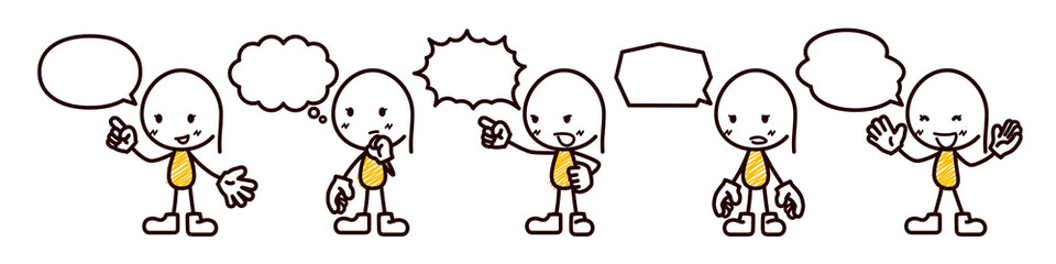 会話する女性のイラスト/棒人間