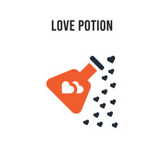 Love Potion vector icon on white background. Red and black colored Love Potion icon. Simple element illustration sign symbol EPS
