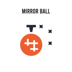 Mirror ball vector icon on white background. Red and black colored Mirror ball icon. Simple element illustration sign symbol EPS
