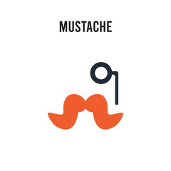 Mustache vector icon on white background. Red and black colored Mustache icon. Simple element illustration sign symbol EPS
