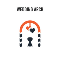 Wedding arch vector icon on white background. Red and black colored Wedding arch icon. Simple element illustration sign symbol EPS