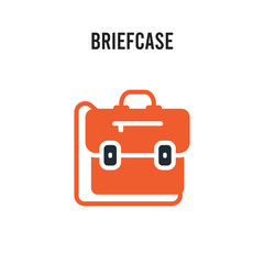 Briefcase vector icon on white background. Red and black colored Briefcase icon. Simple element illustration sign symbol EPS