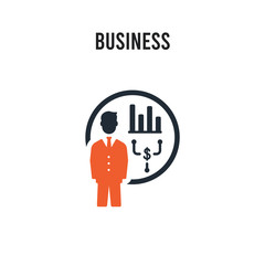 Business vector icon on white background. Red and black colored Business icon. Simple element illustration sign symbol EPS