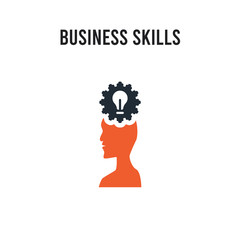 Business skills vector icon on white background. Red and black colored Business skills icon. Simple element illustration sign symbol EPS