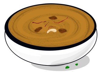 Aate Ka Halwa indian Sweet food Vector