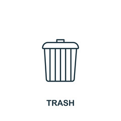 Trash icon from office tools collection. Simple line Trash icon for templates, web design and infographics