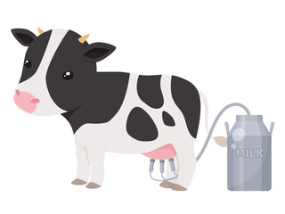 搾乳_乳牛_イラスト